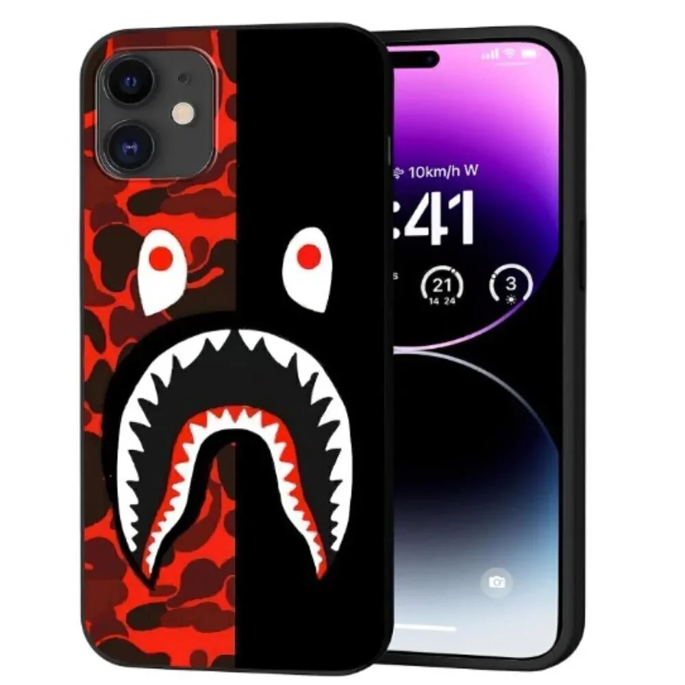 SHARK BLACK RED FACE CASE IPHONE 11